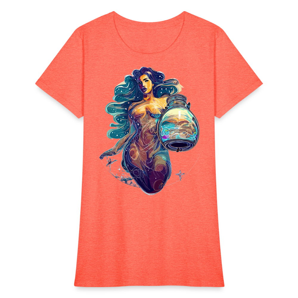 Women's Mythical Aquarius T-Shirt - heather coral