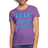 Thumbnail for Women's Power Words Aquarius T-Shirt - purple heather