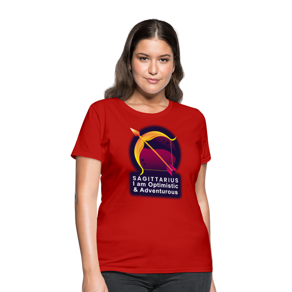 Women's Glow Sagittarius T-Shirt - red