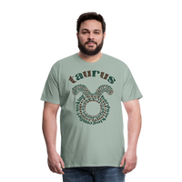 Thumbnail for Men's Power Words Taurus Premium T-Shirt - steel green