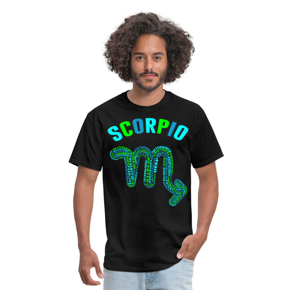 Men's Power Words Scorpio Classic T-Shirt - black