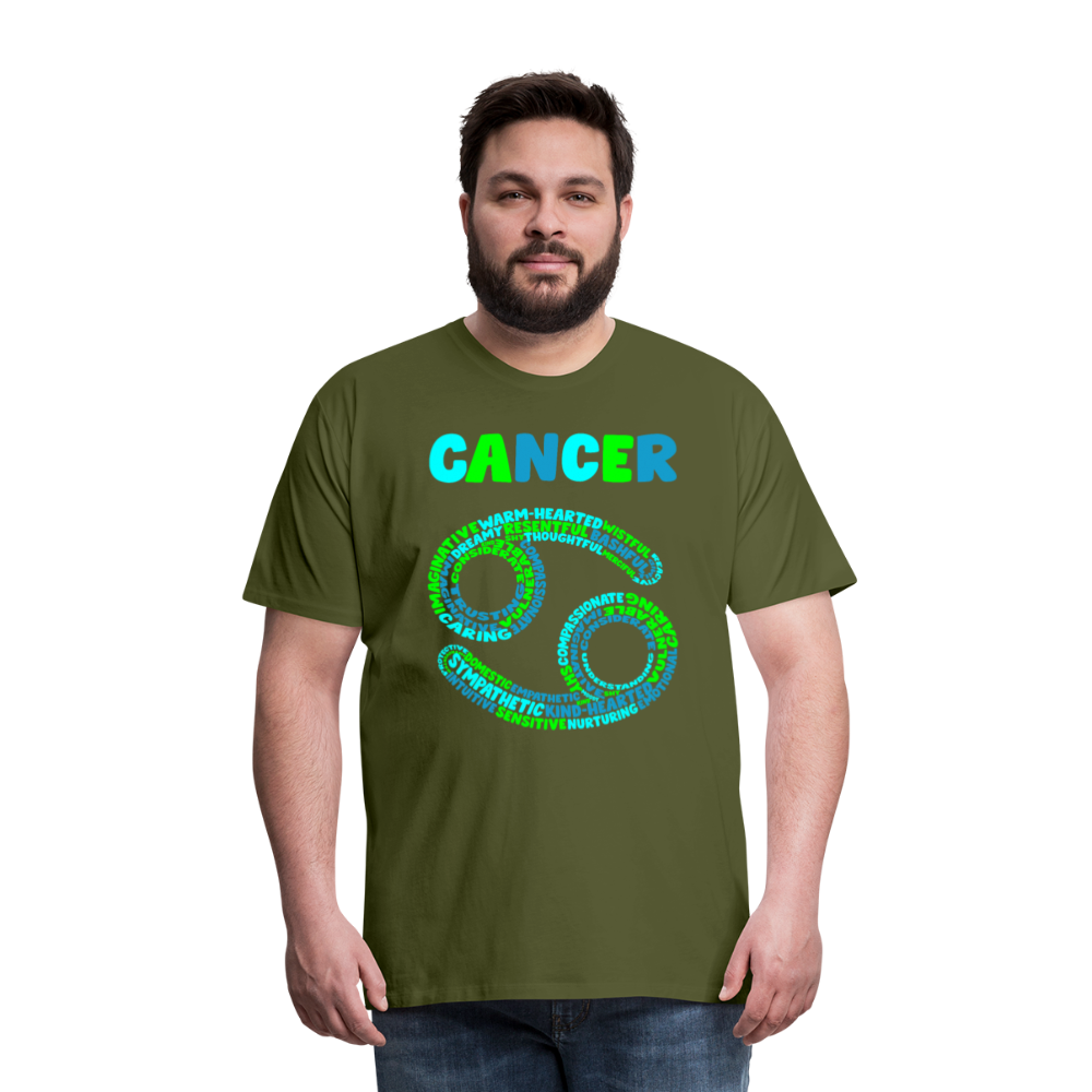 Men's Power Words Cancer Premium T-Shirt - olive green