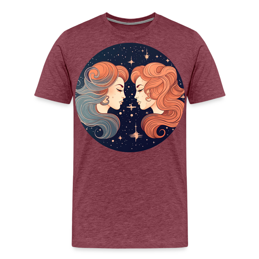 Men's Mystic Gemini Premium T-Shirt - heather burgundy