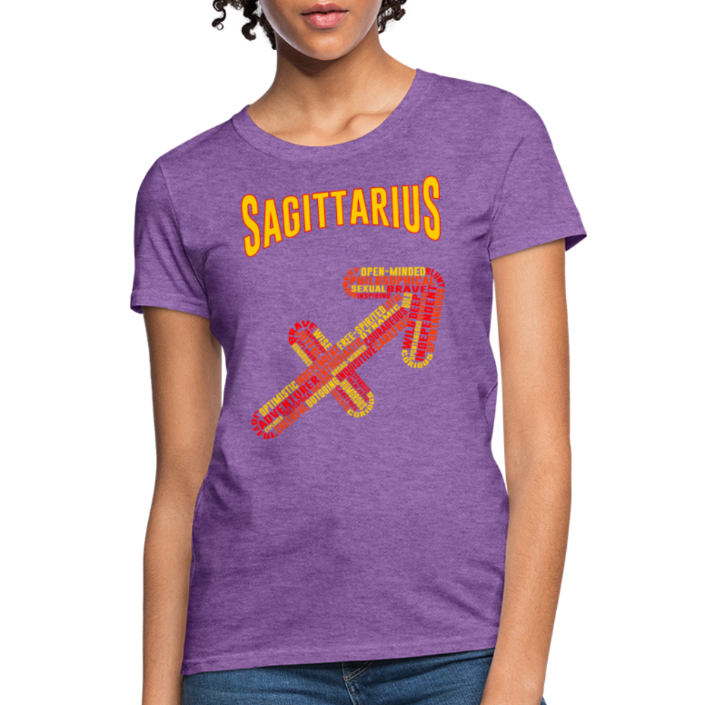 Women's Power Words Sagittarius T-Shirt - purple heather