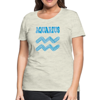 Thumbnail for Women's Power Words Aquarius Premium T-Shirt - heather oatmeal