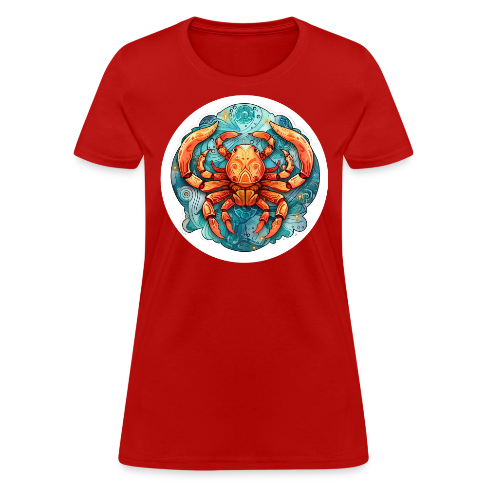 Women's Symbol Cancer T-Shirt - red