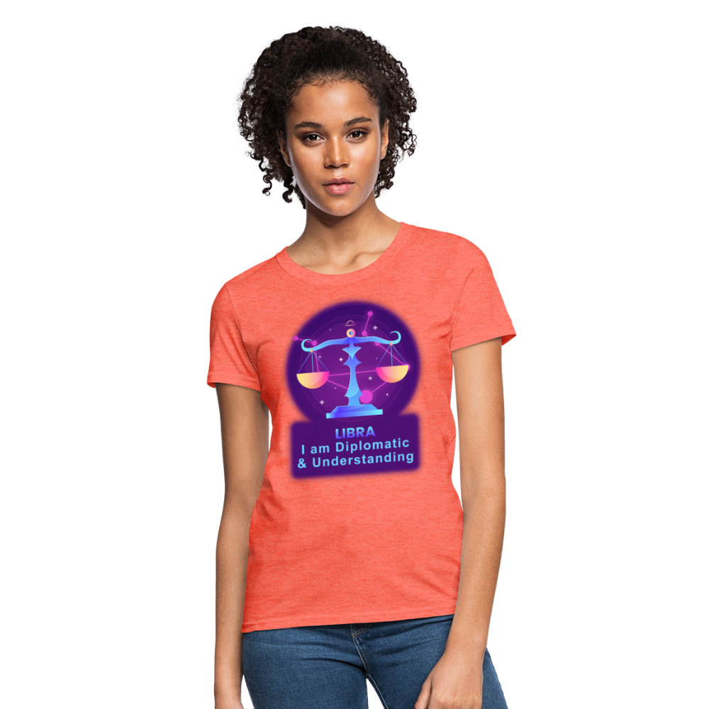 Women's Neon Libra T-Shirt - heather coral