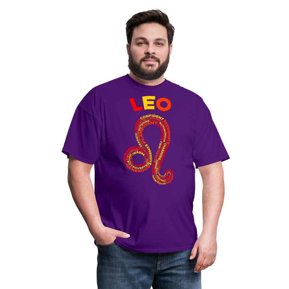 Men's Power Words Leo Classic T-Shirt - purple