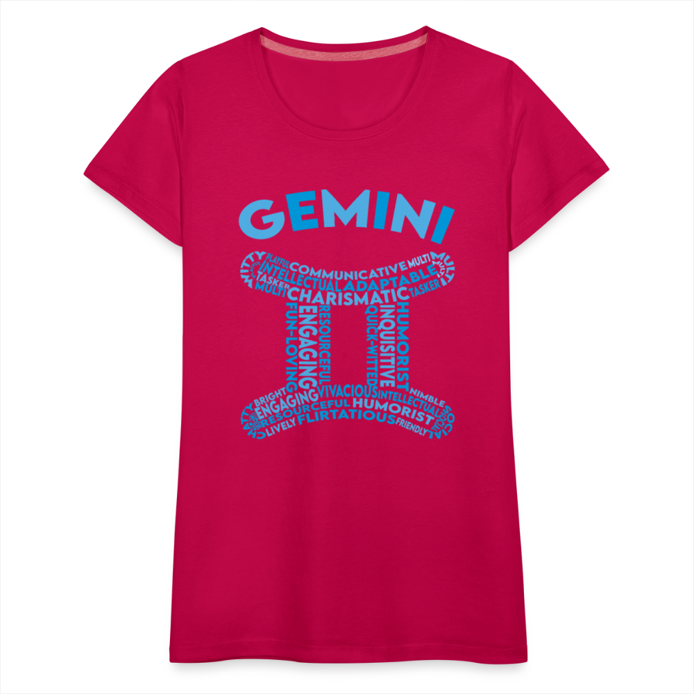 Women's Power Words Gemini Premium T-Shirt - dark pink