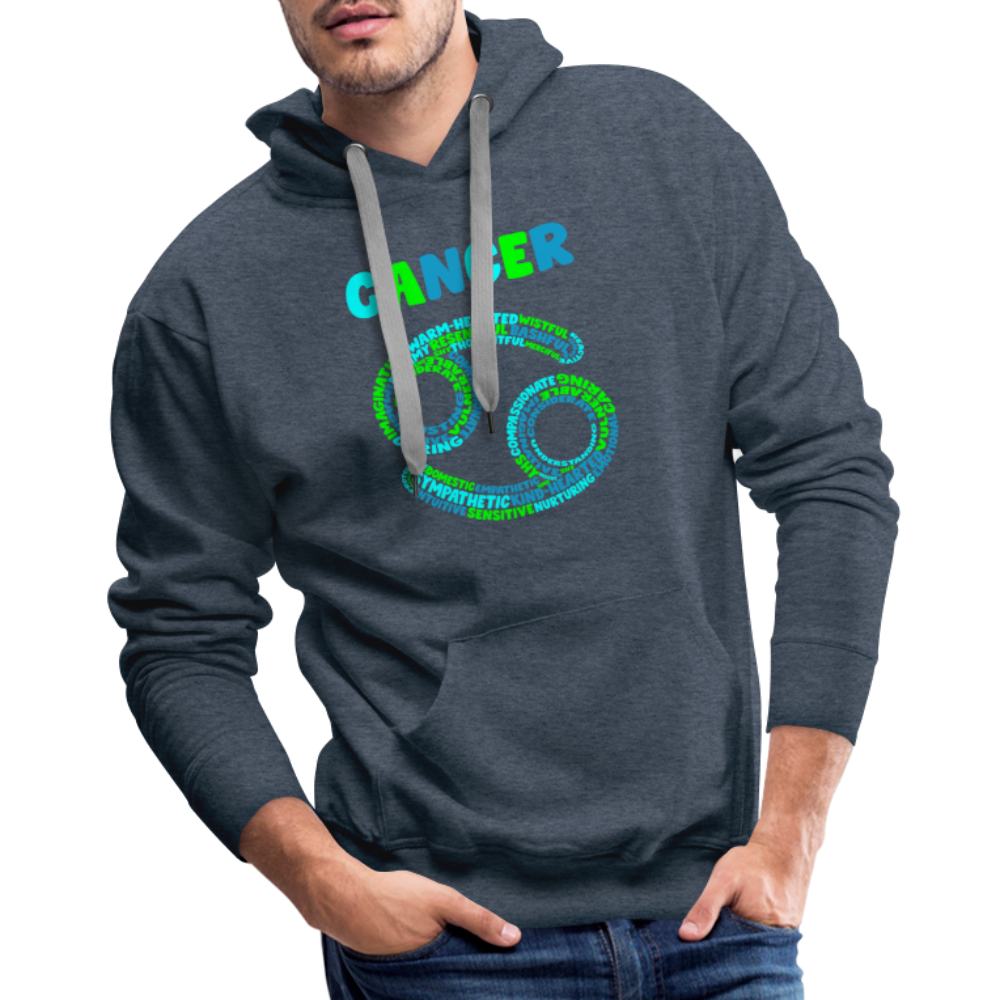 Men's Power Words Cancer Premium Hoodie - heather denim