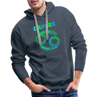 Thumbnail for Men's Power Words Cancer Premium Hoodie - heather denim