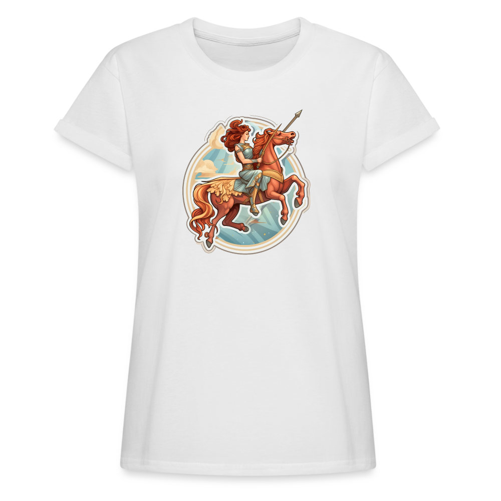 Women's Symbol Sagittarius Relaxed Fit T-Shirt - white