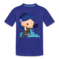 Thumbnail for Kid’s Astro Girl Aquarius Premium Organic T-Shirt - royal blue