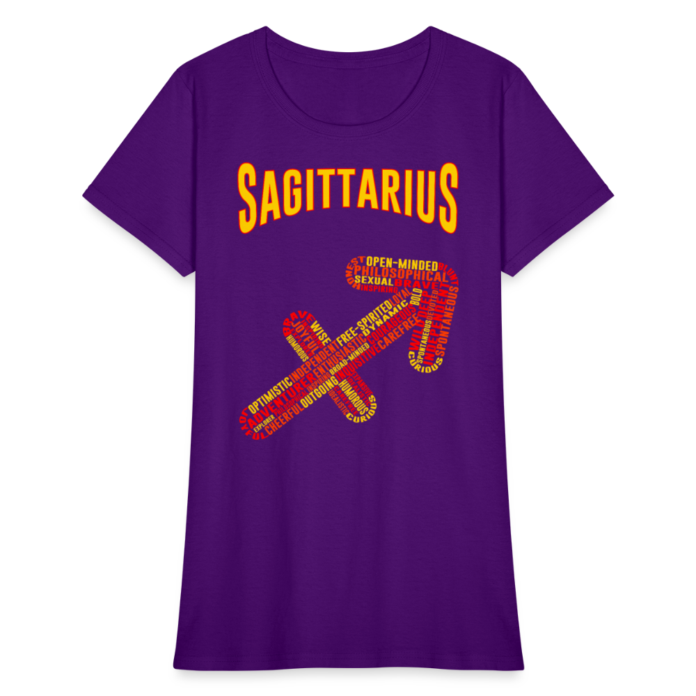 Women's Power Words Sagittarius T-Shirt - purple