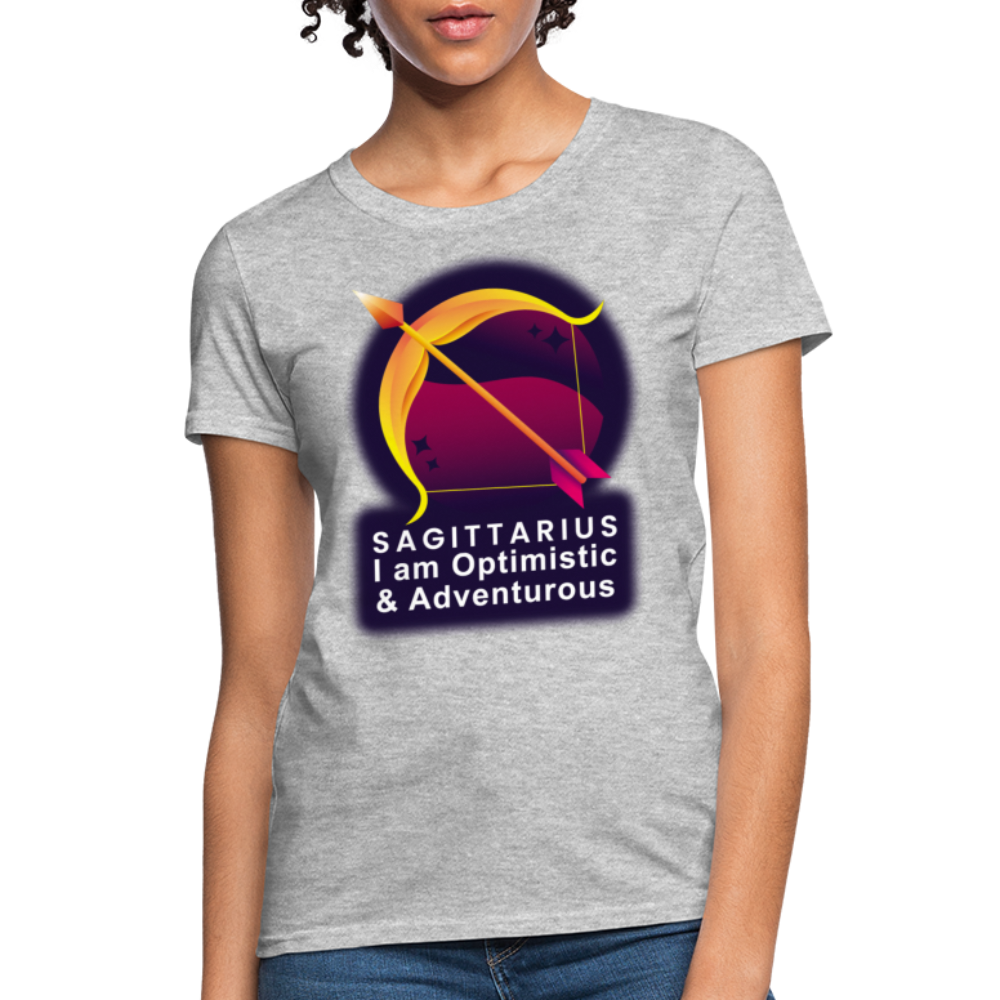 Women's Glow Sagittarius T-Shirt - heather gray