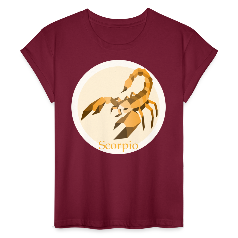 Women's Mosaic Scorpio Relaxed Fit T-Shirt - burgundy