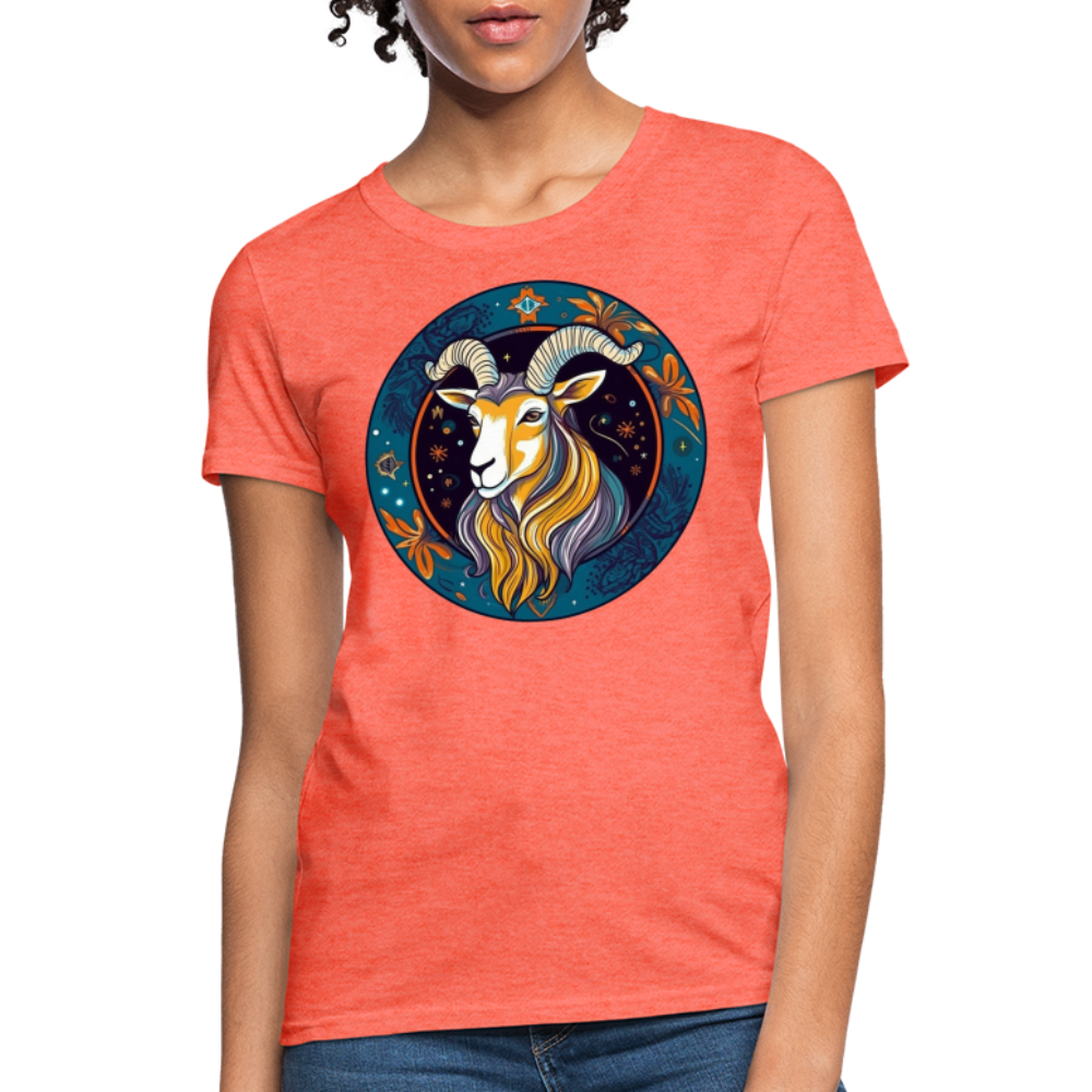 Women's Mythical Capricorn T-Shirt - heather coral