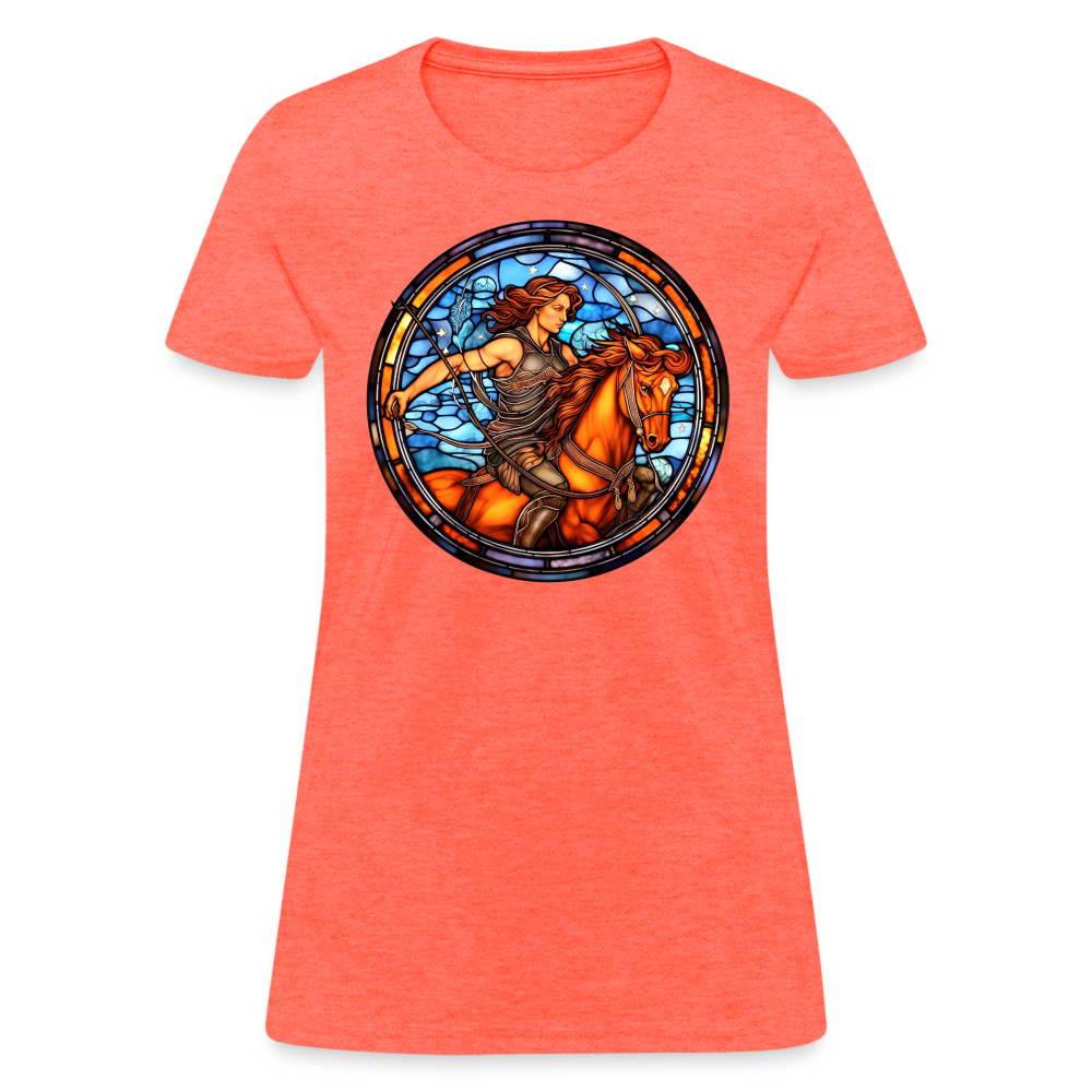 Women's Mosaic Sagittarius T-Shirt - heather coral