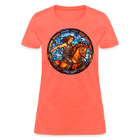 Thumbnail for Women's Mosaic Sagittarius T-Shirt - heather coral