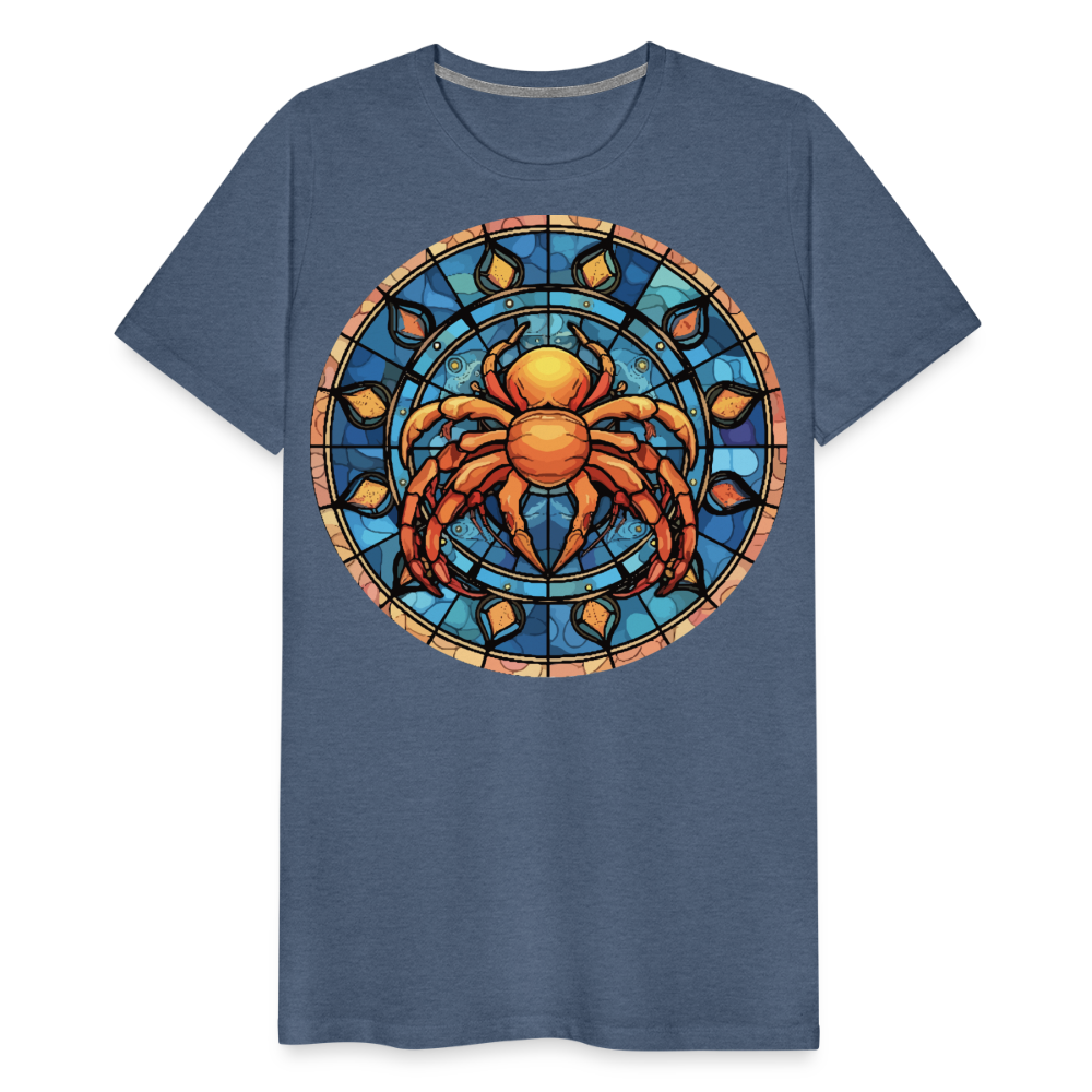 Men's Mosaic Cancer Premium T-Shirt - heather blue