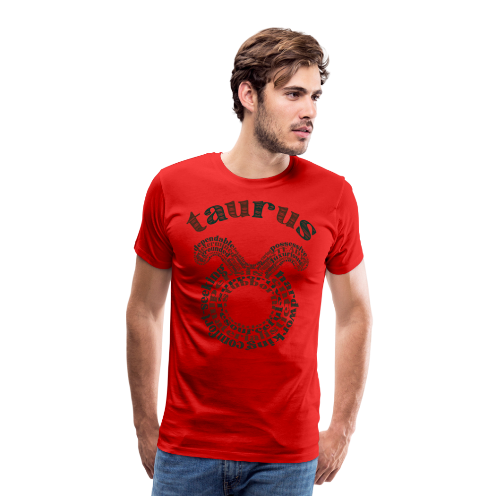 Men's Power Words Taurus Premium T-Shirt - red