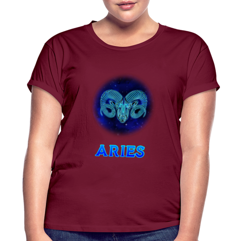 Women's Aries Relaxed Fit T-Shirt - burgundy