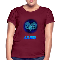 Thumbnail for Women's Aries Relaxed Fit T-Shirt - burgundy