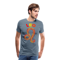 Thumbnail for Men's Power Words Leo Premium T-Shirt - steel blue