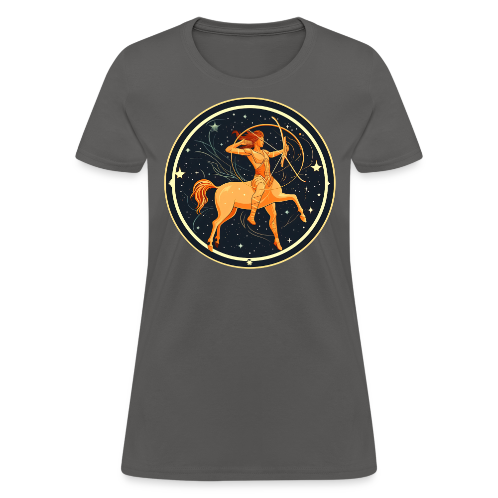 Women's Mystic Sagittarius T-Shirt - charcoal