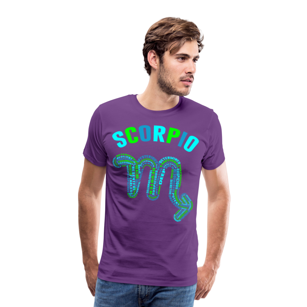 Men's Power Words Scorpio Premium T-Shirt - purple