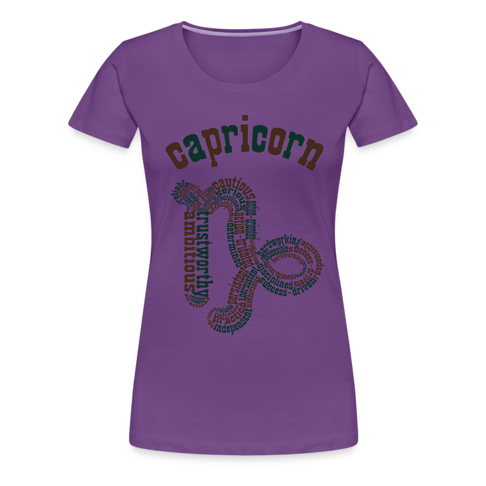 Women's Power Words Capricorn Premium T-Shirt - purple