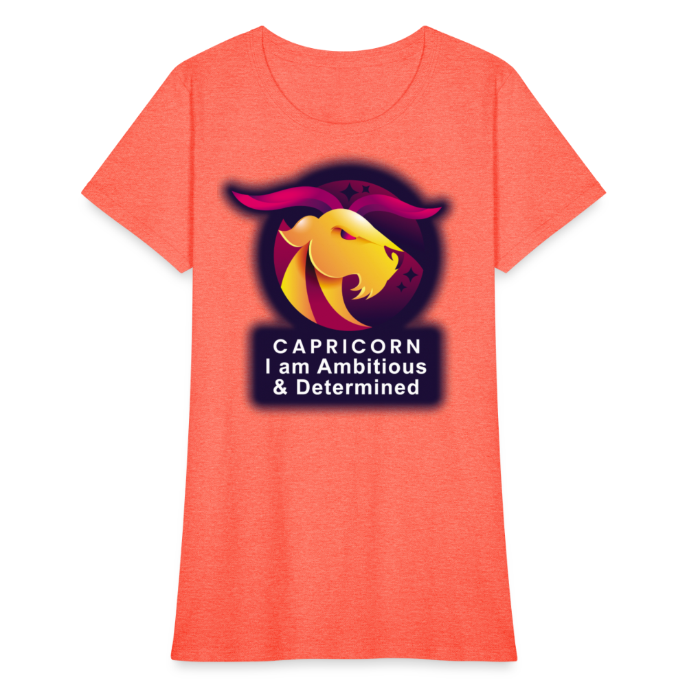 Women's Glow Capricorn T-Shirt - heather coral