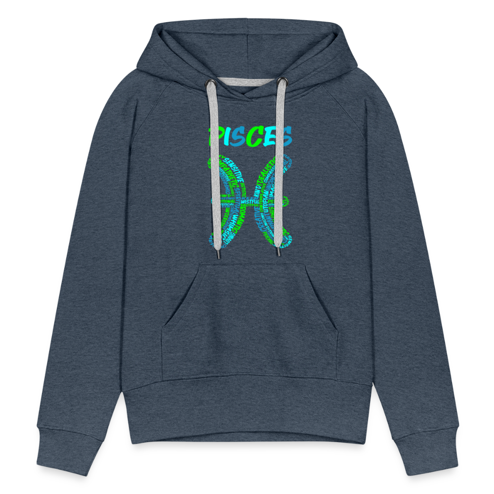 Women's Power Words Pisces Premium Hoodie - heather denim