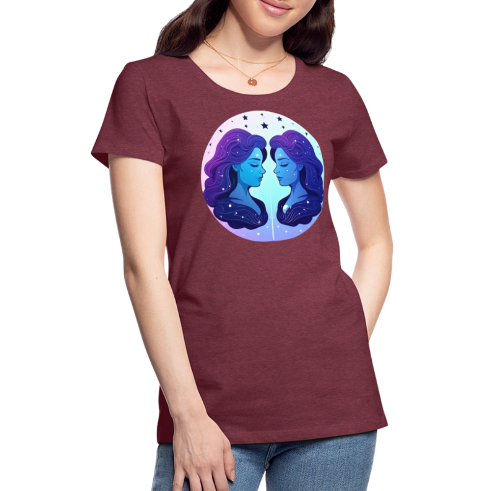 Women’s Magic Gemini Premium T-Shirt - heather burgundy