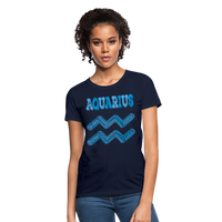 Thumbnail for Women's Power Words Aquarius T-Shirt - navy