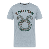 Thumbnail for Men's Power Words Taurus Premium T-Shirt - heather ice blue