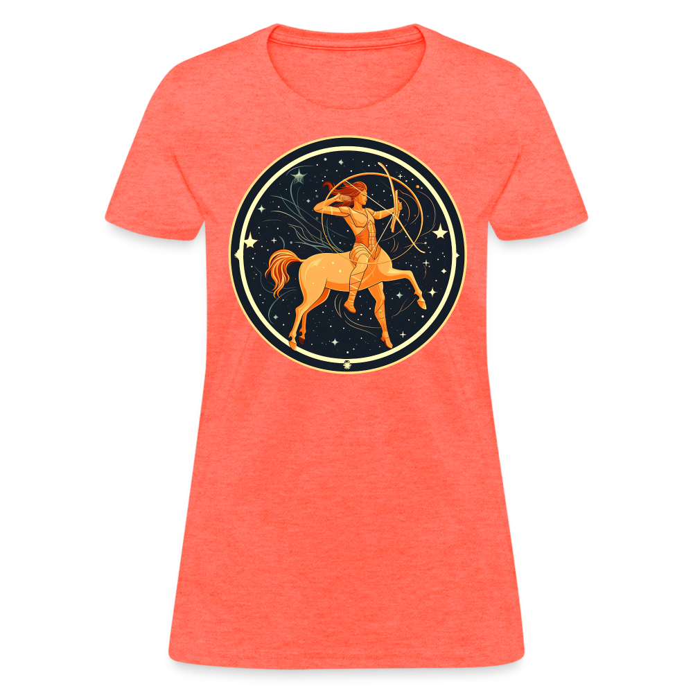 Women's Mystic Sagittarius T-Shirt - heather coral