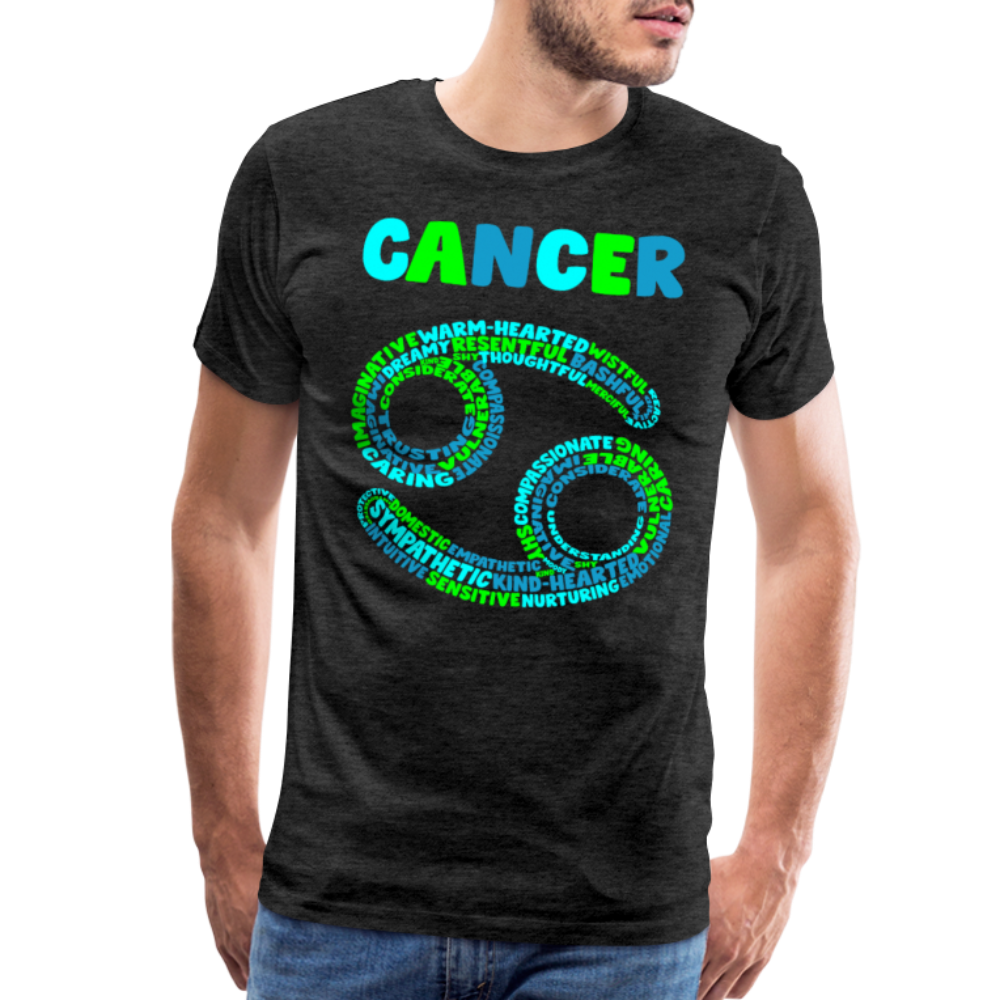 Men's Power Words Cancer Premium T-Shirt - charcoal grey