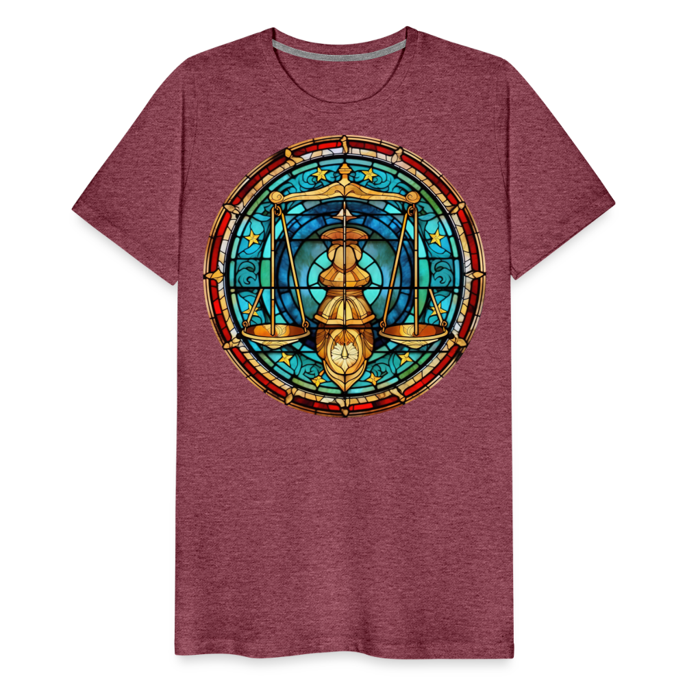 Men's Mosaic Libra Premium T-Shirt - heather burgundy