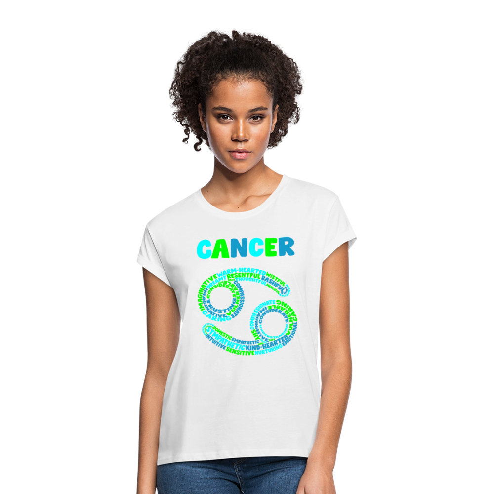 Women's Power Words Cancer Relaxed Fit T-Shirt - white