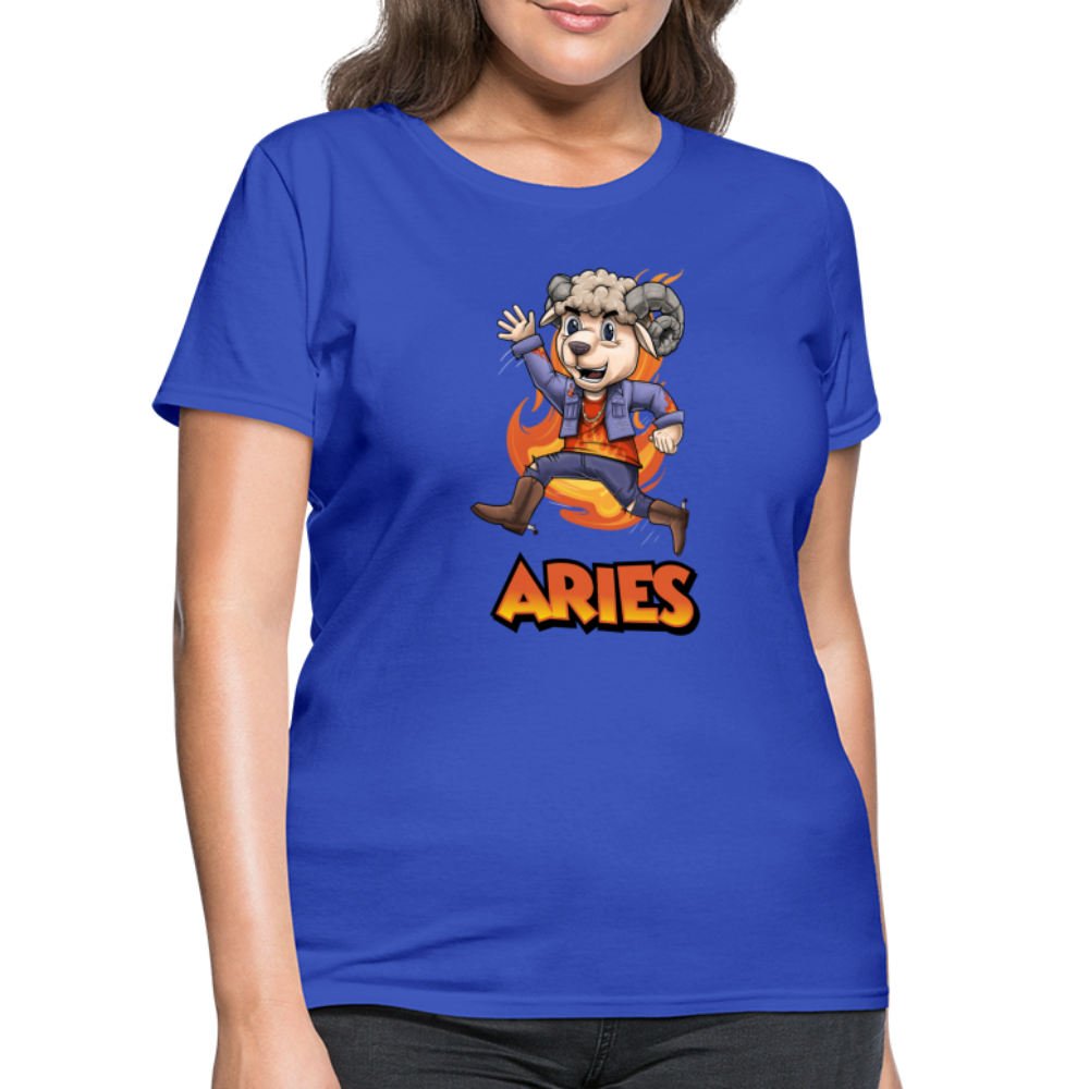 Women's Playful Aries T-Shirt - royal blue