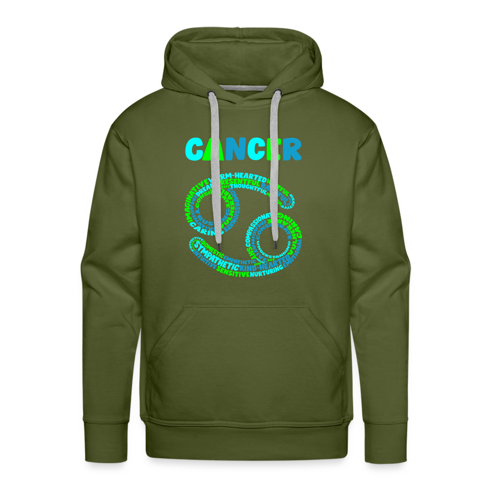 Men's Power Words Cancer Premium Hoodie - olive green