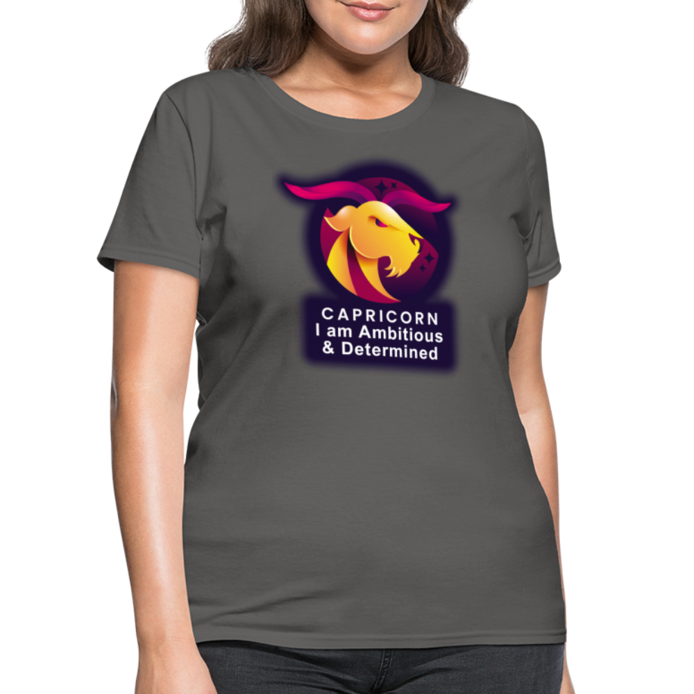 Women's Glow Capricorn T-Shirt - charcoal