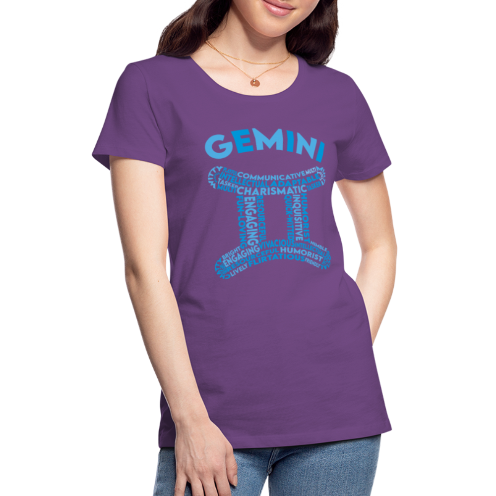 Women's Power Words Gemini Premium T-Shirt - purple