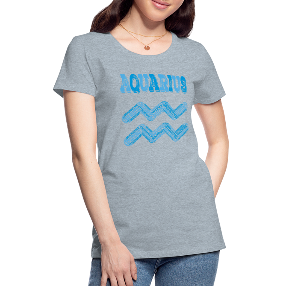 Women's Power Words Aquarius Premium T-Shirt - heather ice blue