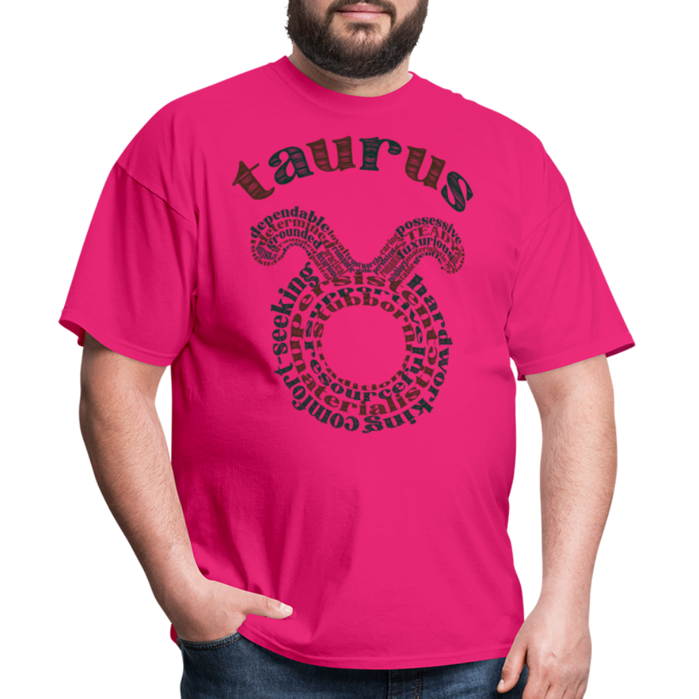 Men's Power Words Taurus Classic T-Shirt - fuchsia