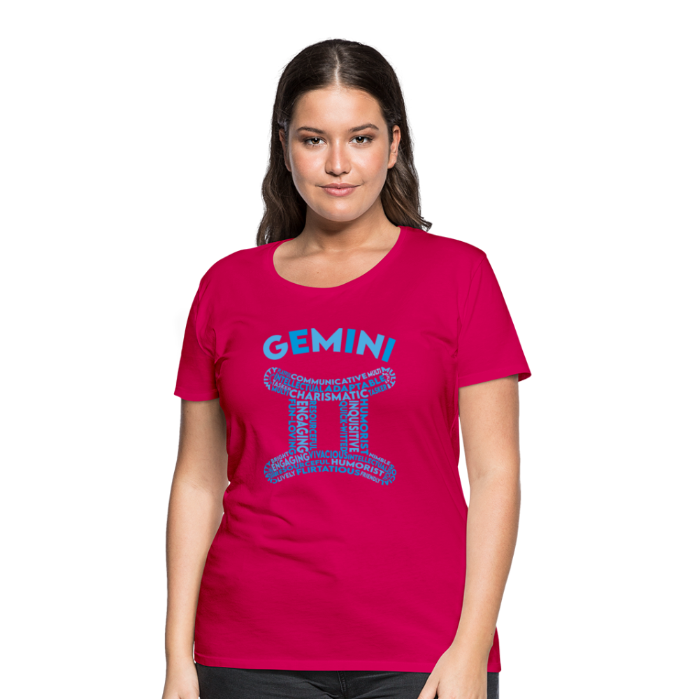 Women's Power Words Gemini Premium T-Shirt - dark pink