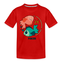 Thumbnail for Kid’s Cartoony Pisces Premium Organic T-Shirt - red