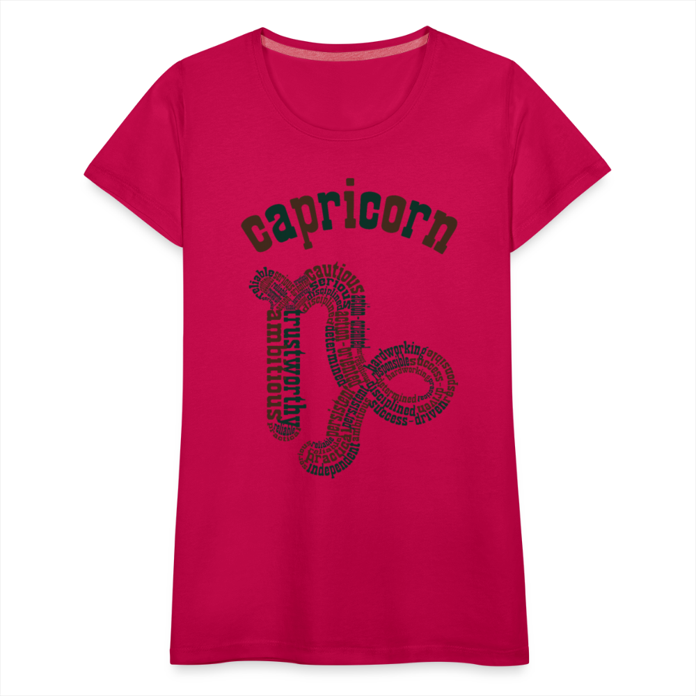 Women's Power Words Capricorn Premium T-Shirt - dark pink