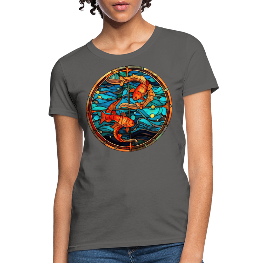 Women's Mosaic Pisces T-Shirt - charcoal